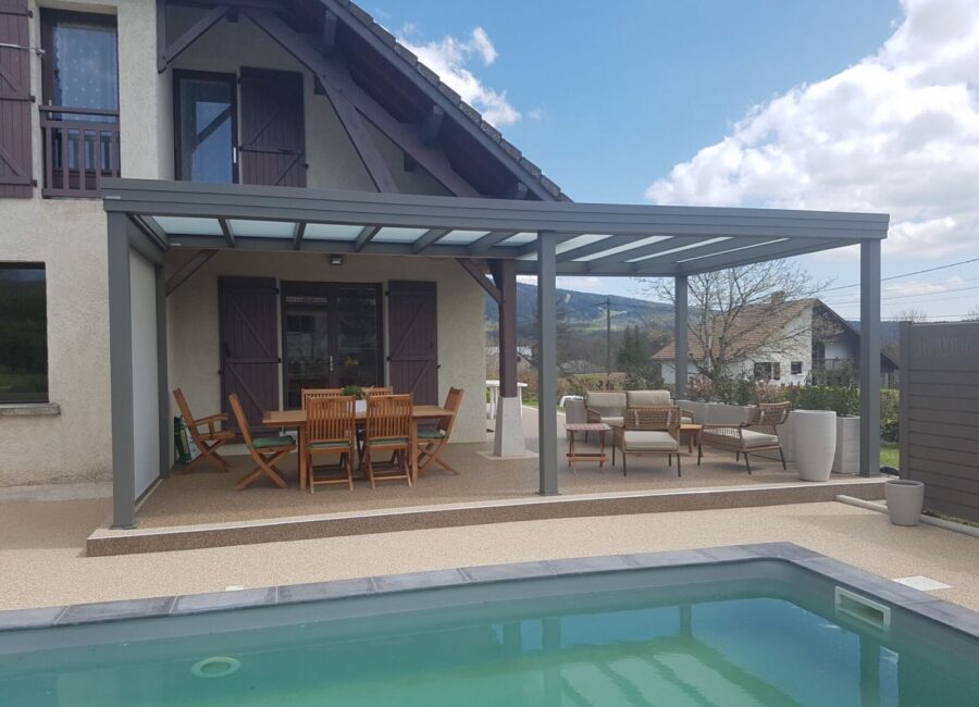Pergola à toiture plate