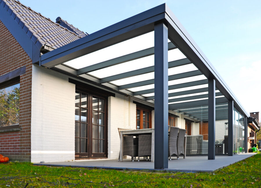 Pergola à toiture plate
