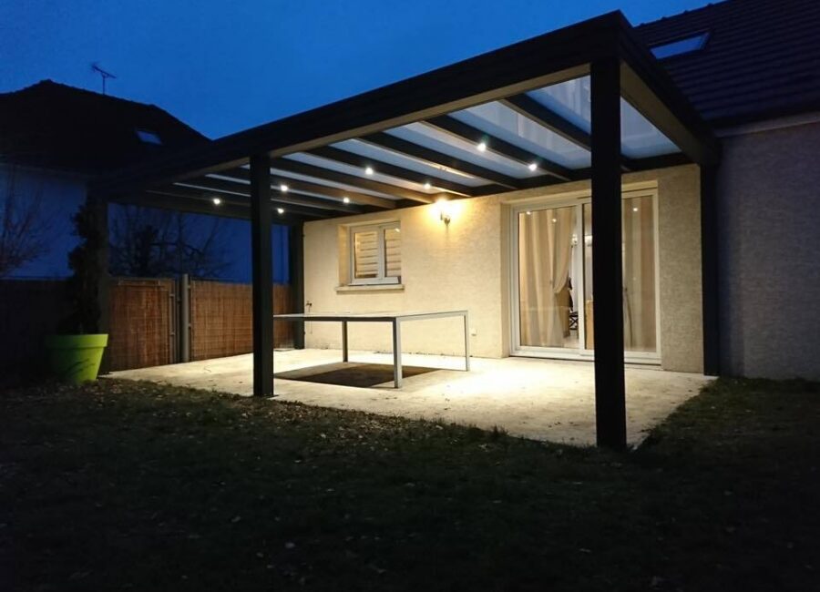 Pergola à toiture plate