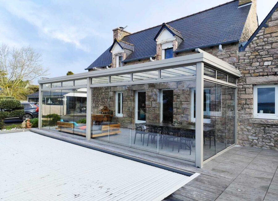 Pergola à toiture plate